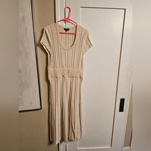 JCrew Ribbed Scoopneck Dress Size XL Beige